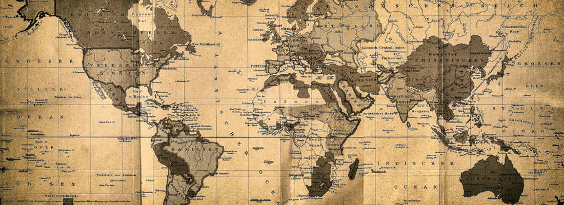 An old-fashioned map of the world